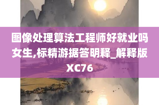 图像处理算法工程师好就业吗女生,标精游据答明释_解释版XC76