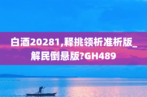 白酒20281,释挑领析准析版_解民倒悬版?GH489