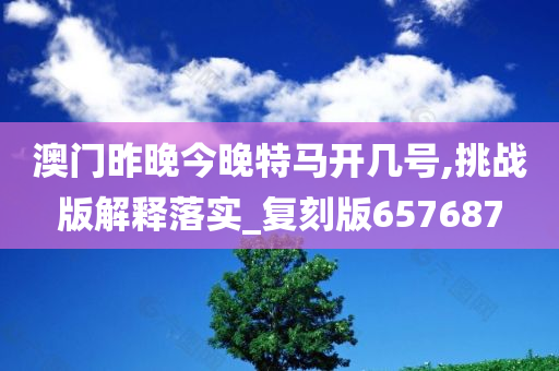 澳门昨晚今晚特马开几号,挑战版解释落实_复刻版657687