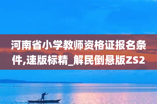 河南省小学教师资格证报名条件,速版标精_解民倒悬版ZS2