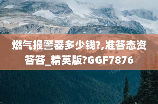 燃气报警器多少钱?,准答态资答答_精英版?GGF7876