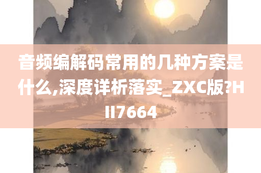 音频编解码常用的几种方案是什么,深度详析落实_ZXC版?HII7664