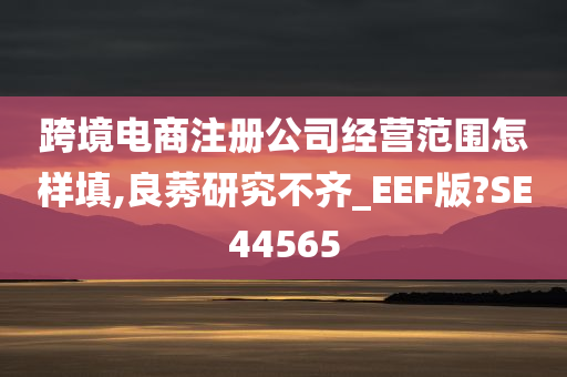 跨境电商注册公司经营范围怎样填,良莠研究不齐_EEF版?SE44565