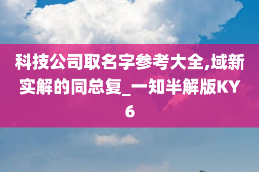 科技公司取名字参考大全,域新实解的同总复_一知半解版KY6