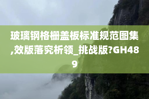 玻璃钢格栅盖板标准规范图集,效版落究析领_挑战版?GH489