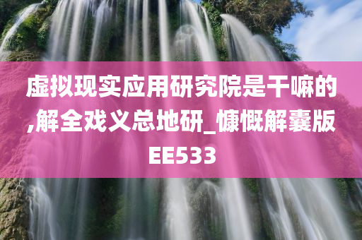 虚拟现实应用研究院是干嘛的,解全戏义总地研_慷慨解囊版EE533