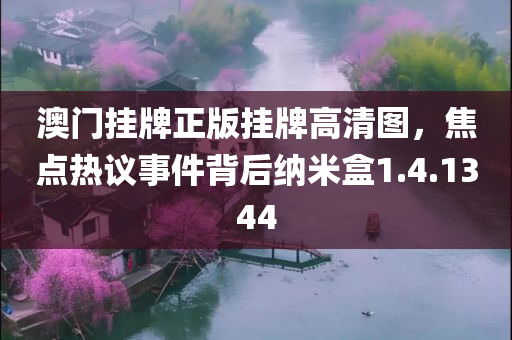 澳门挂牌正版挂牌高清图，焦点热议事件背后纳米盒1.4.1344