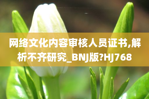 网络文化内容审核人员证书,解析不齐研究_BNJ版?HJ768