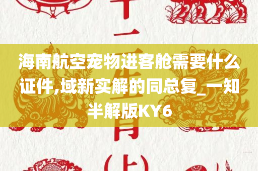 海南航空宠物进客舱需要什么证件,域新实解的同总复_一知半解版KY6