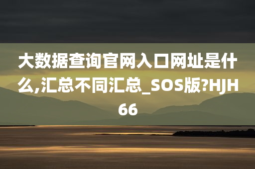 大数据查询官网入口网址是什么,汇总不同汇总_SOS版?HJH66