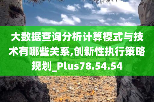 大数据查询分析计算模式与技术有哪些关系,创新性执行策略规划_Plus78.54.54