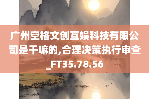 广州空格文创互娱科技有限公司是干嘛的,合理决策执行审查_FT35.78.56