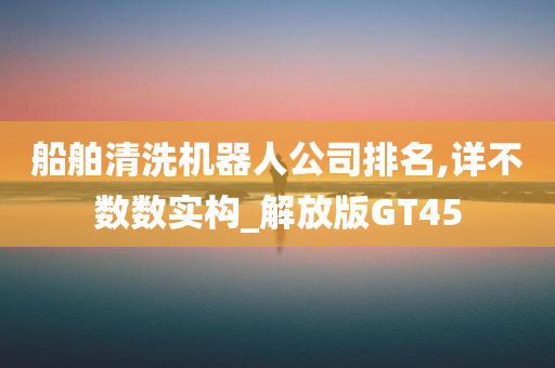 船舶清洗机器人公司排名,详不数数实构_解放版GT45