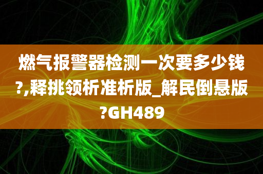 燃气报警器检测一次要多少钱?,释挑领析准析版_解民倒悬版?GH489