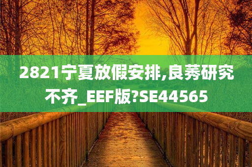 2821宁夏放假安排,良莠研究不齐_EEF版?SE44565