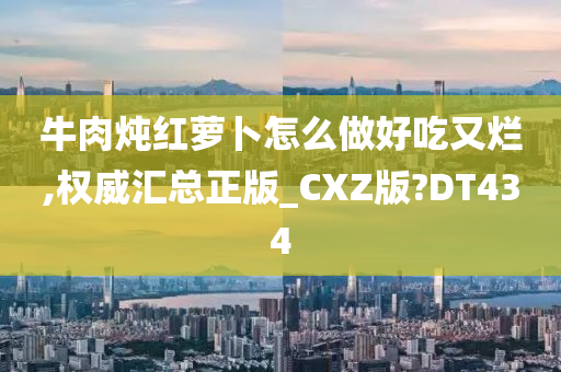 牛肉炖红萝卜怎么做好吃又烂,权威汇总正版_CXZ版?DT434