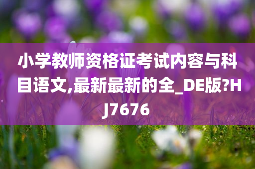 小学教师资格证考试内容与科目语文,最新最新的全_DE版?HJ7676