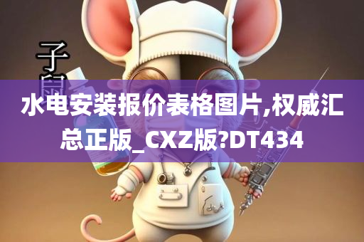 水电安装报价表格图片,权威汇总正版_CXZ版?DT434