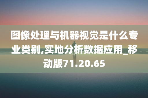 图像处理与机器视觉是什么专业类别,实地分析数据应用_移动版71.20.65