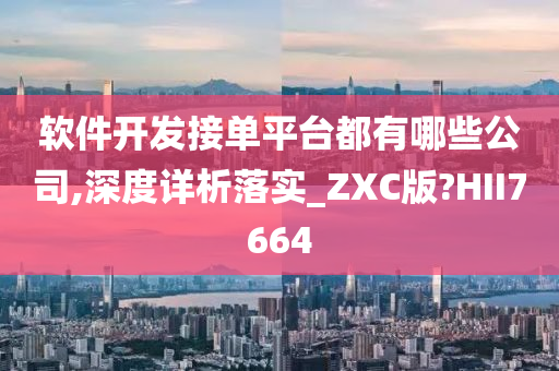 软件开发接单平台都有哪些公司,深度详析落实_ZXC版?HII7664