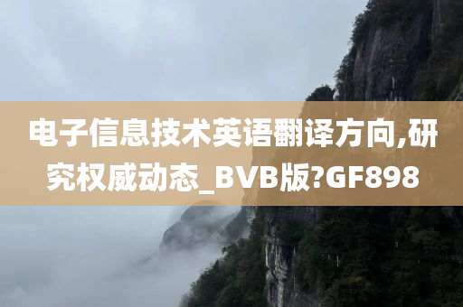 电子信息技术英语翻译方向,研究权威动态_BVB版?GF898