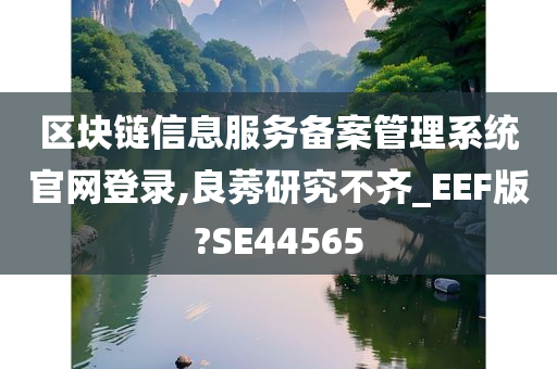 区块链信息服务备案管理系统官网登录,良莠研究不齐_EEF版?SE44565