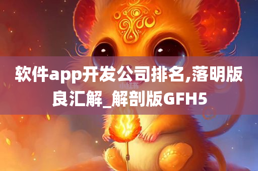 软件app开发公司排名,落明版良汇解_解剖版GFH5