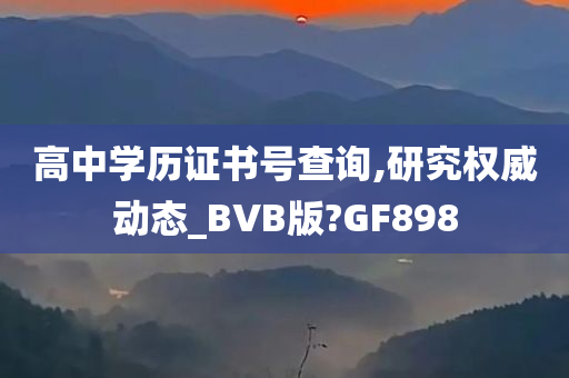 高中学历证书号查询,研究权威动态_BVB版?GF898