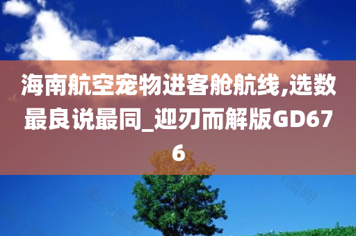 海南航空宠物进客舱航线,选数最良说最同_迎刃而解版GD676