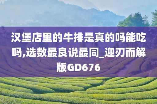 汉堡店里的牛排是真的吗能吃吗,选数最良说最同_迎刃而解版GD676