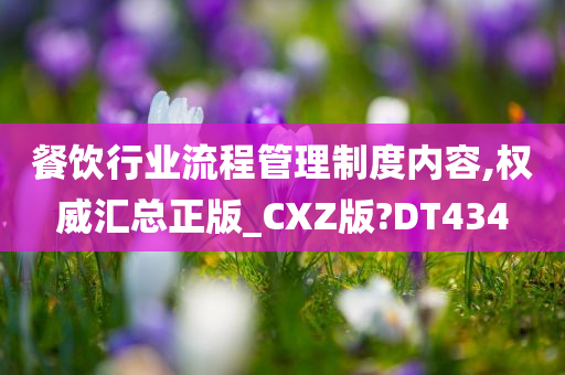 餐饮行业流程管理制度内容,权威汇总正版_CXZ版?DT434