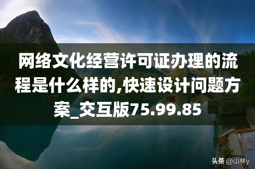 网络文化经营许可证办理的流程是什么样的,快速设计问题方案_交互版75.99.85