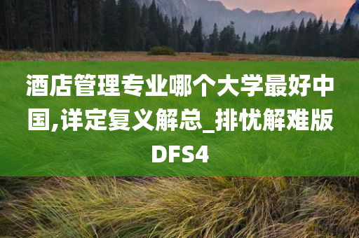 酒店管理专业哪个大学最好中国,详定复义解总_排忧解难版DFS4