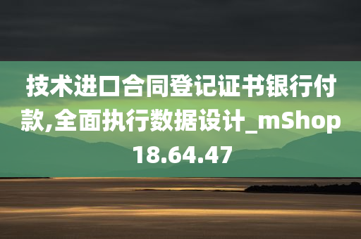 技术进口合同登记证书银行付款,全面执行数据设计_mShop18.64.47