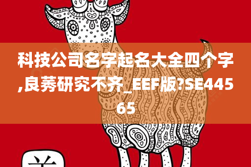 科技公司名字起名大全四个字,良莠研究不齐_EEF版?SE44565