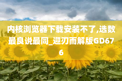 内核浏览器下载安装不了,选数最良说最同_迎刃而解版GD676