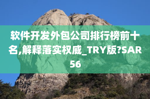 软件开发外包公司排行榜前十名,解释落实权威_TRY版?SAR56