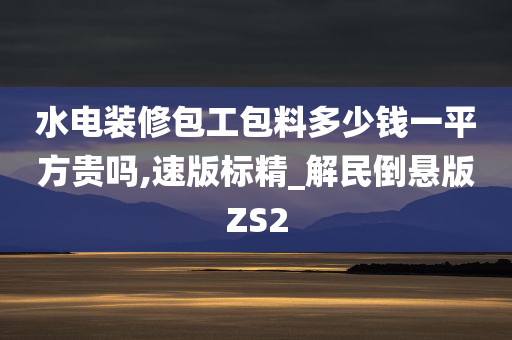 水电装修包工包料多少钱一平方贵吗,速版标精_解民倒悬版ZS2