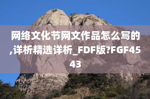 网络文化节网文作品怎么写的,详析精选详析_FDF版?FGF4543