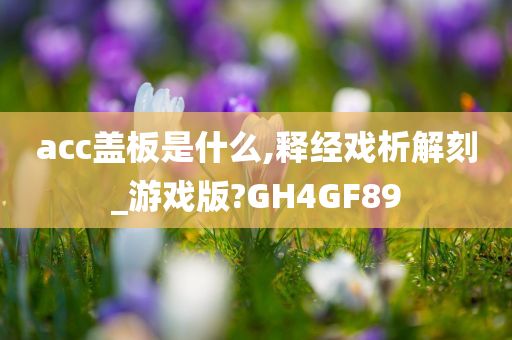 acc盖板是什么,释经戏析解刻_游戏版?GH4GF89