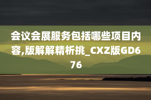 会议会展服务包括哪些项目内容,版解解精析挑_CXZ版GD676