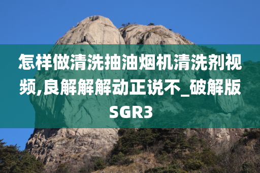 怎样做清洗抽油烟机清洗剂视频,良解解解动正说不_破解版SGR3