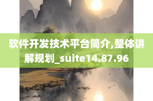 软件开发技术平台简介,整体讲解规划_suite14.87.96