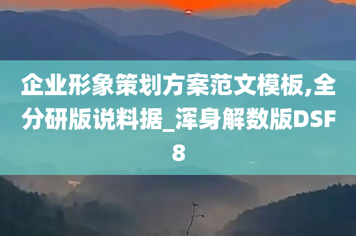 企业形象策划方案范文模板,全分研版说料据_浑身解数版DSF8