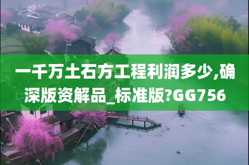 一千万土石方工程利润多少,确深版资解品_标准版?GG756