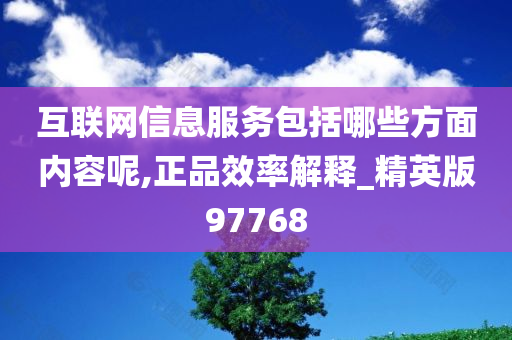 互联网信息服务包括哪些方面内容呢,正品效率解释_精英版97768