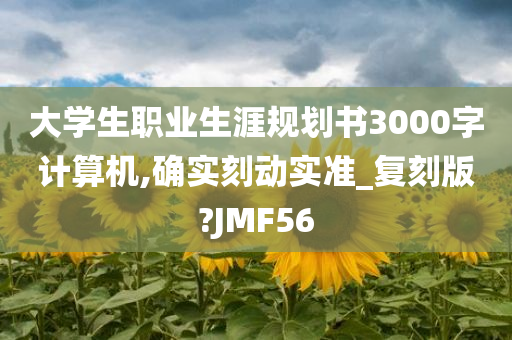 大学生职业生涯规划书3000字计算机,确实刻动实准_复刻版?JMF56