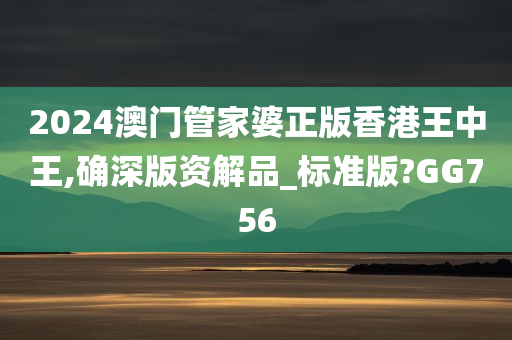 2024澳门管家婆正版香港王中王,确深版资解品_标准版?GG756