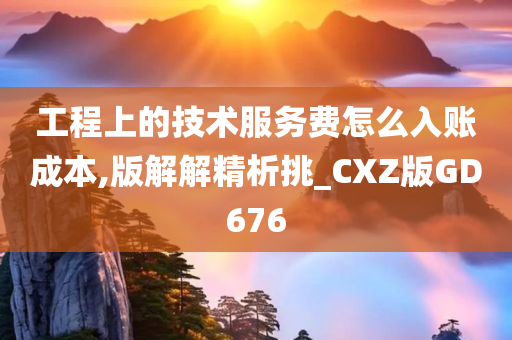 工程上的技术服务费怎么入账成本,版解解精析挑_CXZ版GD676