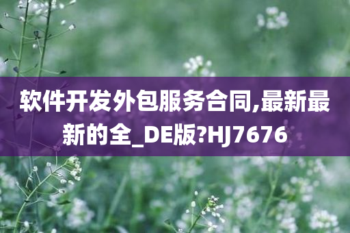 软件开发外包服务合同,最新最新的全_DE版?HJ7676